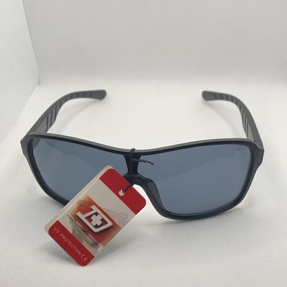 Dxtreme Shield Mens Black Frame Dark Lens Sunglasses - Picture 2 of 4